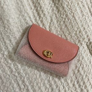 NWOT Coach Crossgrain Leather Turnlock Card Case